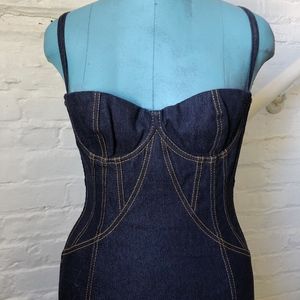 Dolce Gabanna black label denim corset dress